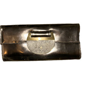 R&Y Augousti Clutch Bronze Metalic Rare Classic Evening Purse.